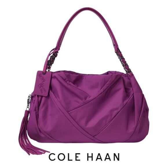 Cole Haan Maria Sharapova Purple Triple Zip Hobo Satchel Bag - Picture 1 of 14